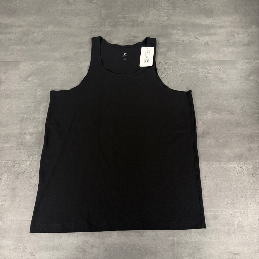 XYXX Tank Top Mens XL Basic Black Cotton Spandex Stretch NEW Gym Yoga Sleeveless